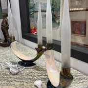 Pair of Verceram electric candlesticks – Space Age design – ceramic
