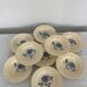 Set of 9 hollow plates Blue Roses Digoin Sarreguemines