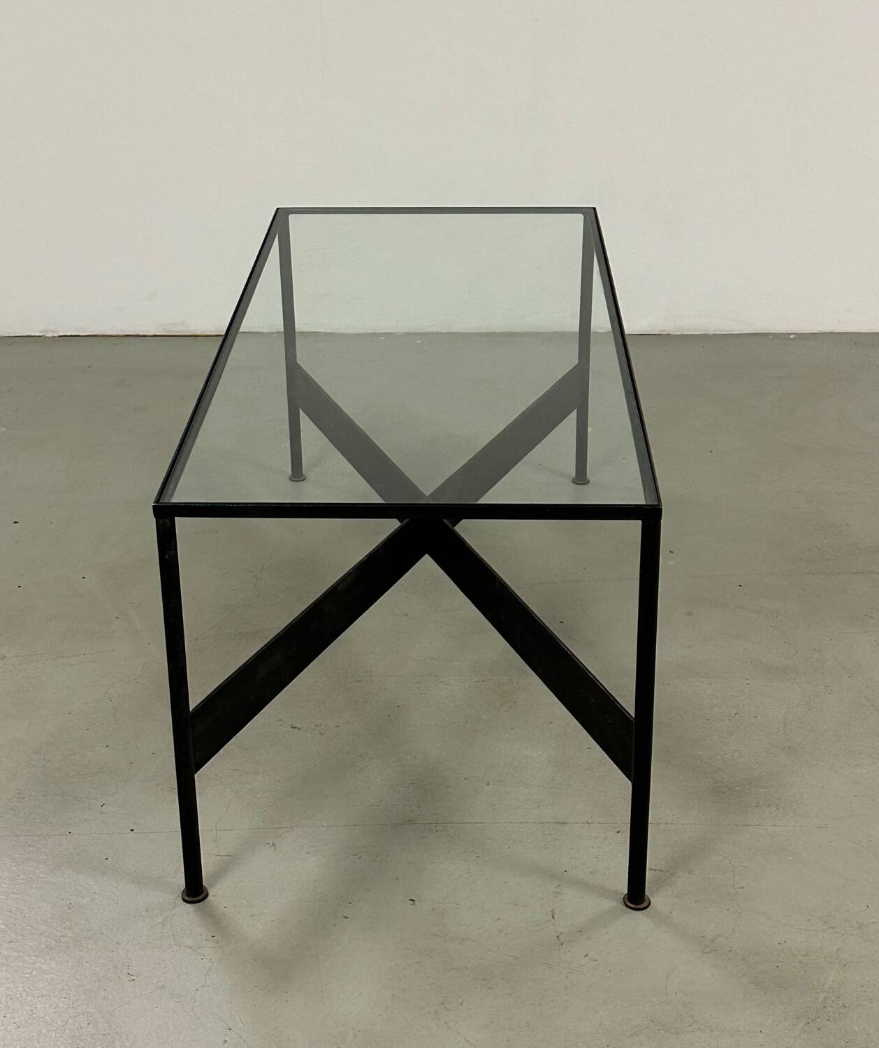 French Iron & Glass coffe table handmade 60s