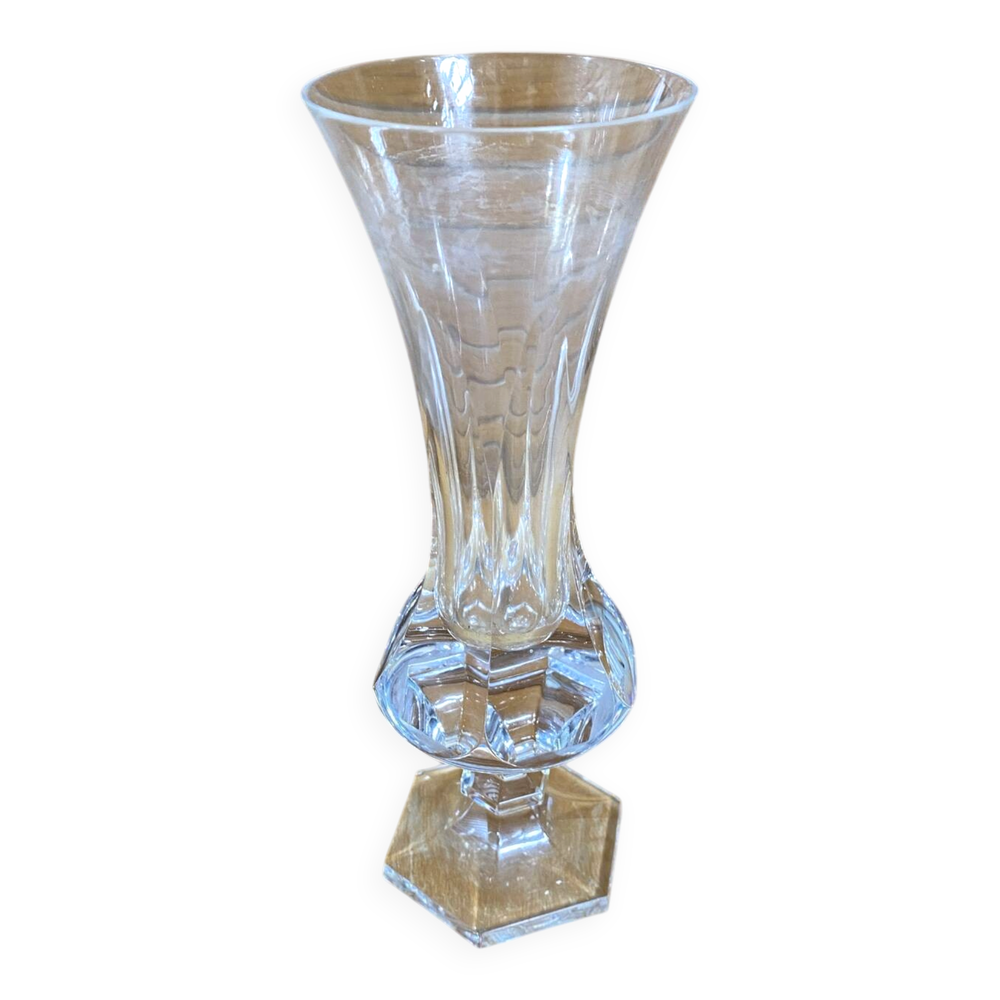 Ancient vase sèvres crystal glassworks moulded cut crystal made in france