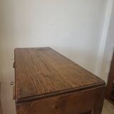 Meuble classeur à rideaux double porte coulissante ancien 1950