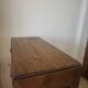 Antique 1950s double sliding door filing cabinet with curtains