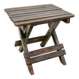 Folding wooden stool