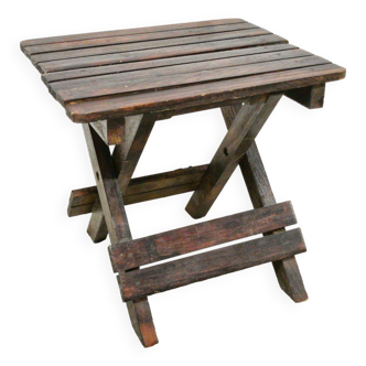 Folding wooden stool