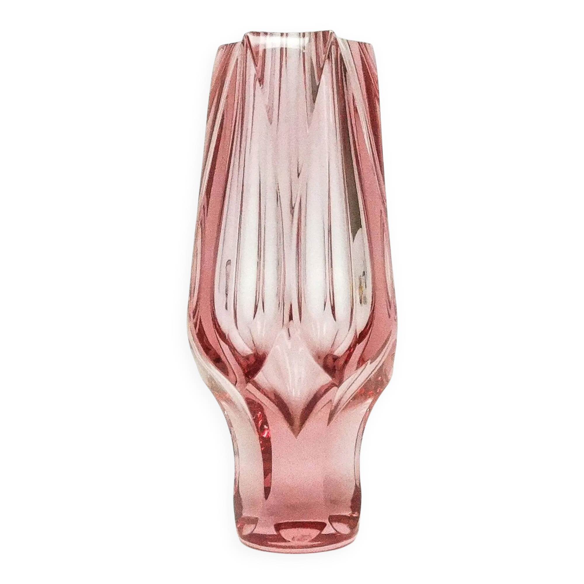 Art Deco vase, crystal, designed by J. Hoffmann, Moser, Czechoslovakia, 1950s