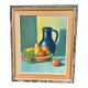 Original Swedish Oil on Canvas – 'Still Life with Fruits and Jug', Unknown Artist – Signed – Vintage and Framed – 52 × 44 cm (20.4" × 17.3")