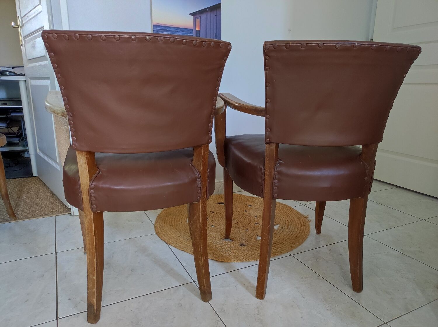 Pair of bridge armchairs