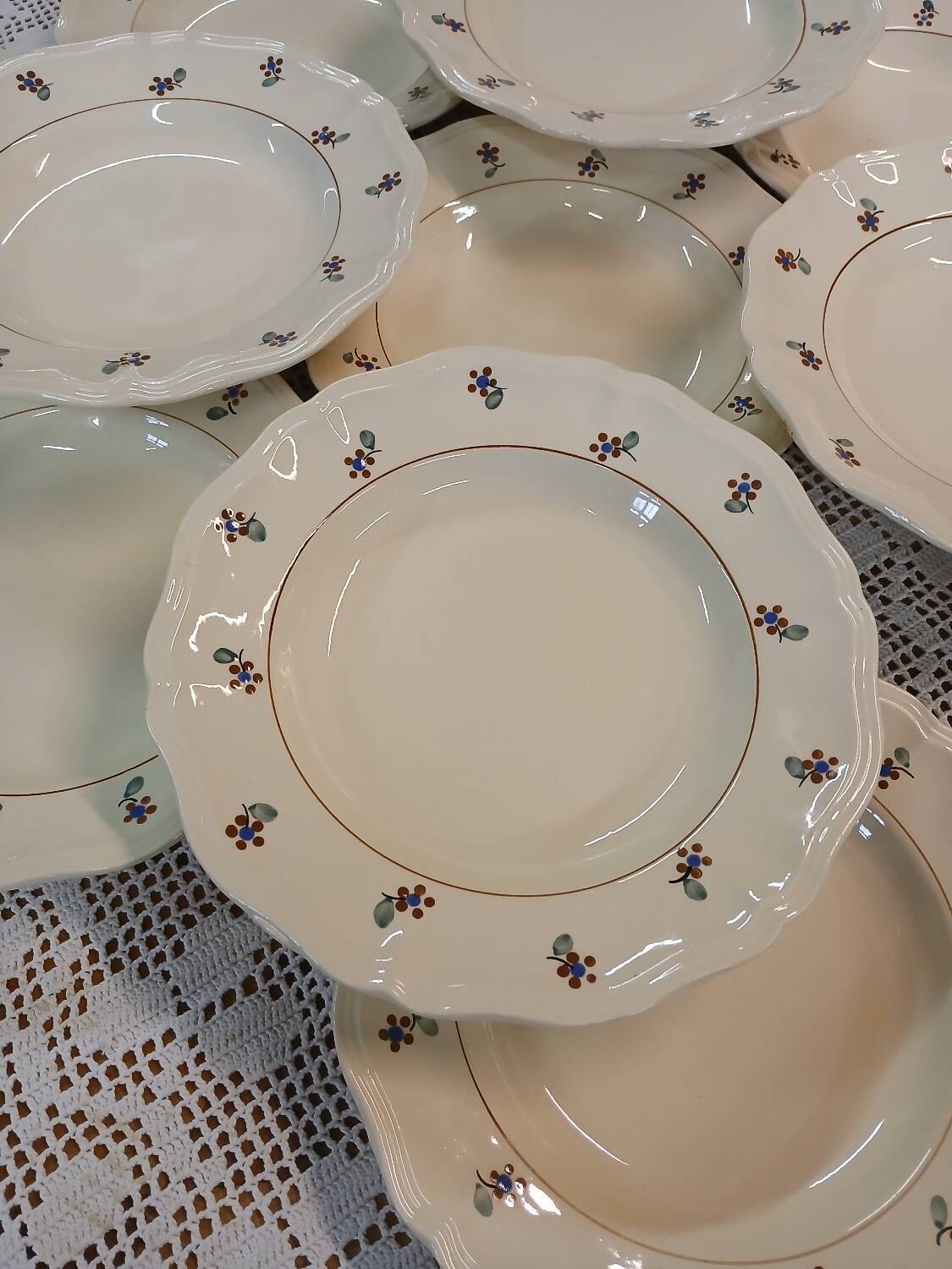 12 old Digoin and Sarreguemines soup plates