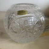 Pair of hand-cut Bohemian crystal ball vases Julia Crystal