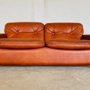 Vintage Danish mid-century cognac leather 2-seater sofa by Sigurd Resell