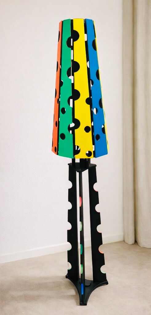 Postmodern Memphis floor lamp, circa 1980.