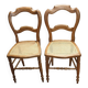 Pair of Louis Philippe walnut/Canage chairs