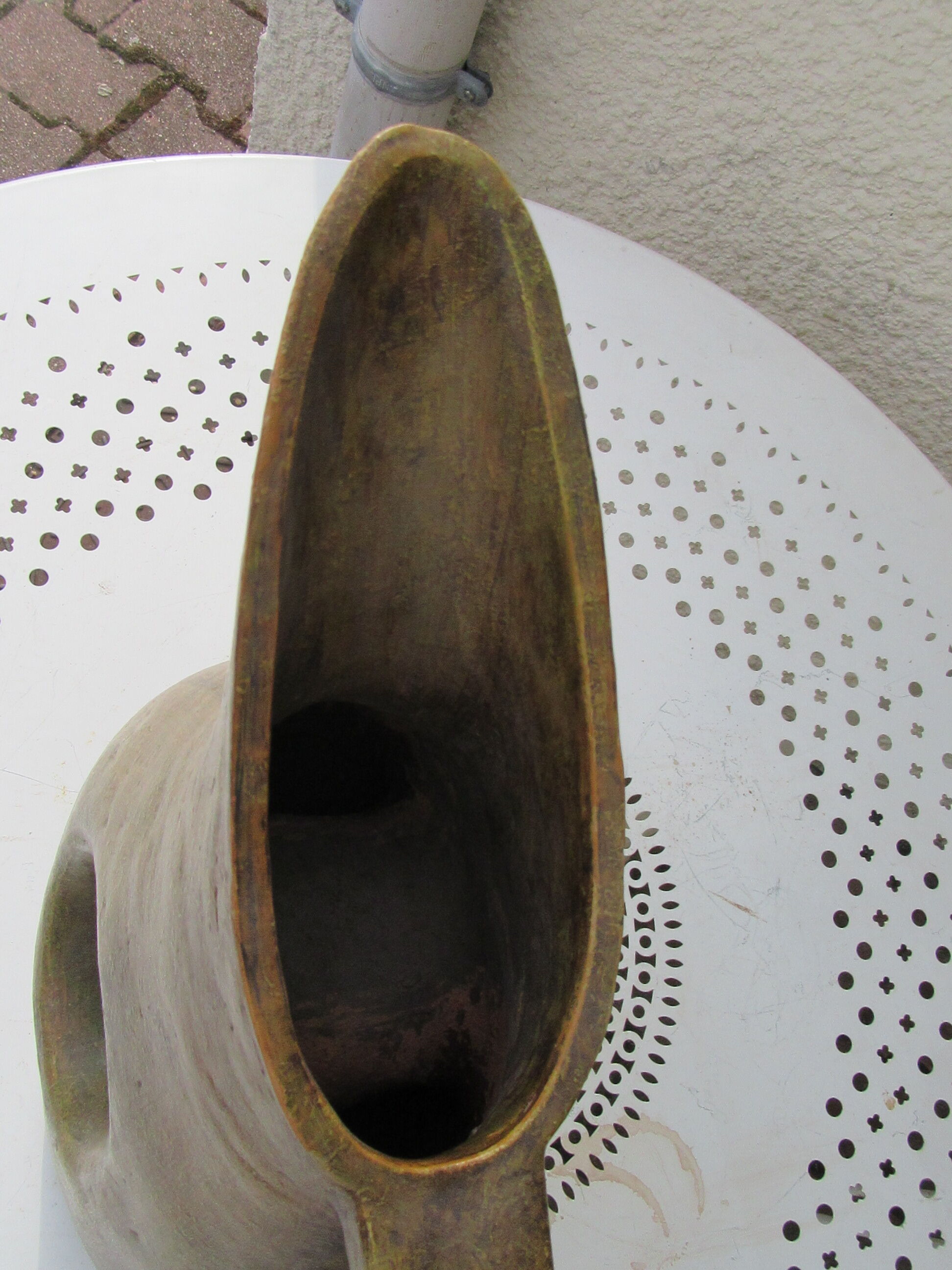 Glazed earthenware pitcher