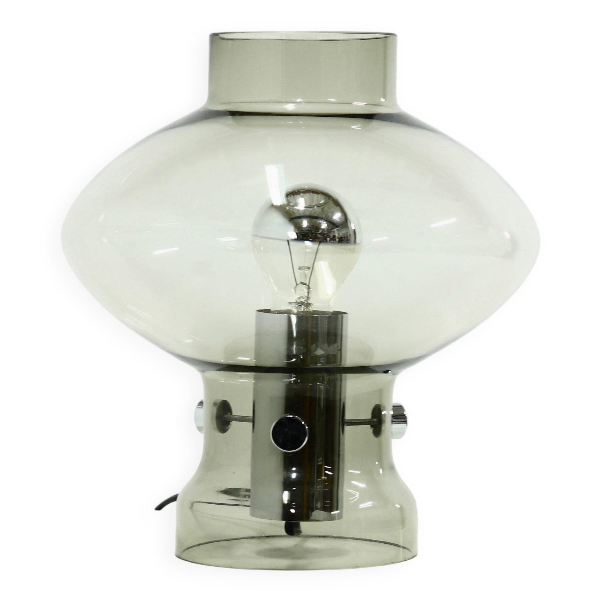 Smoked Glass Table Lamp by Friedrich Nettelhoff for Nettelhoff Leuchten, 19