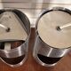 Large pair of Space Age / UFO design lamps in chrome steel – sculpture l
