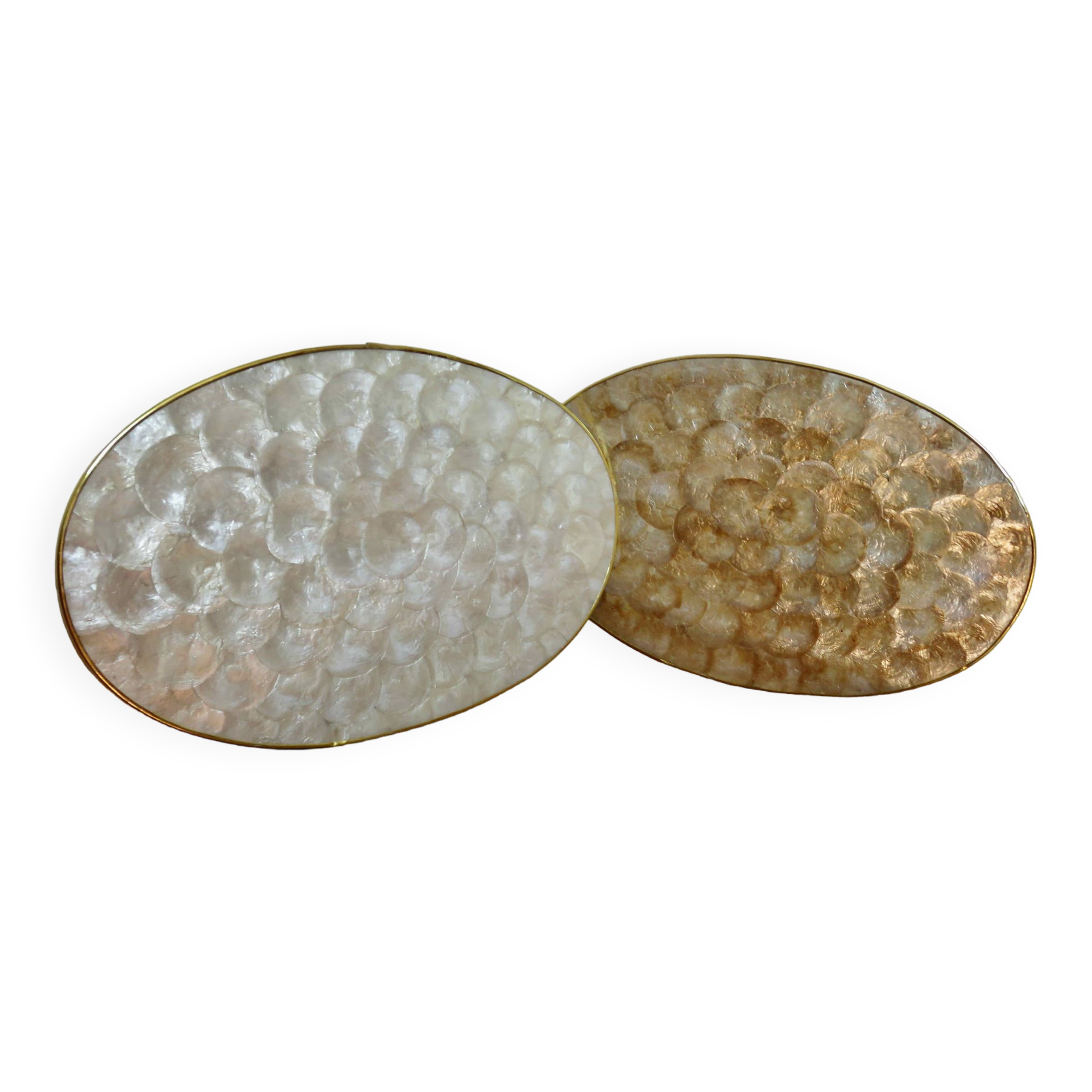 Set of 2 Philippine Capiz Mother of Pearl Placemats