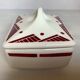 Burgundy geometric patterned catchall tray