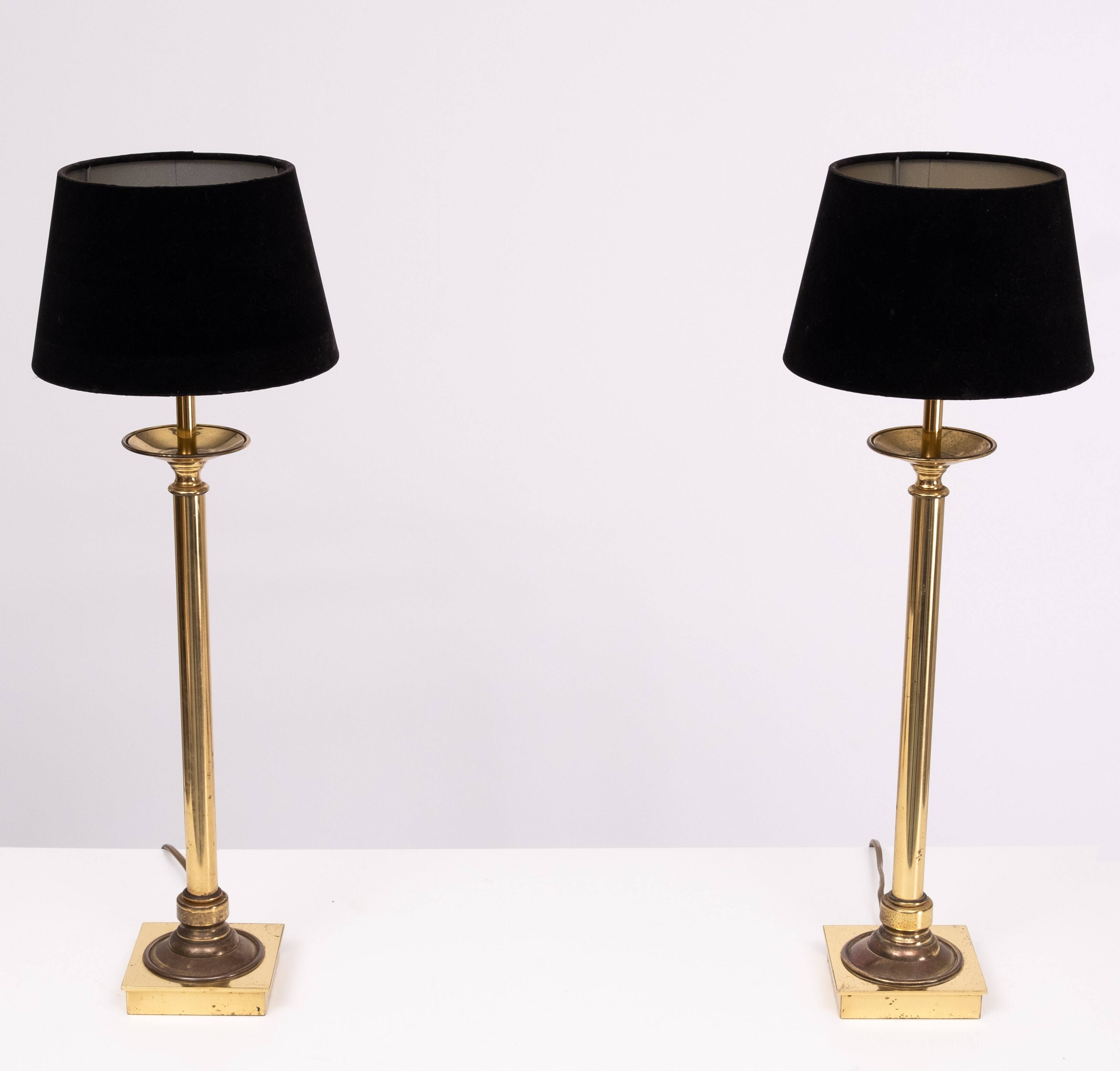 High Classic Brass Table lamps 1970s Germany