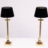 Lampes de table en laiton haut classique années 1970 Allemagne