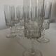 Set of 9 champagne flutes with flat sides in crystal sounding 1960