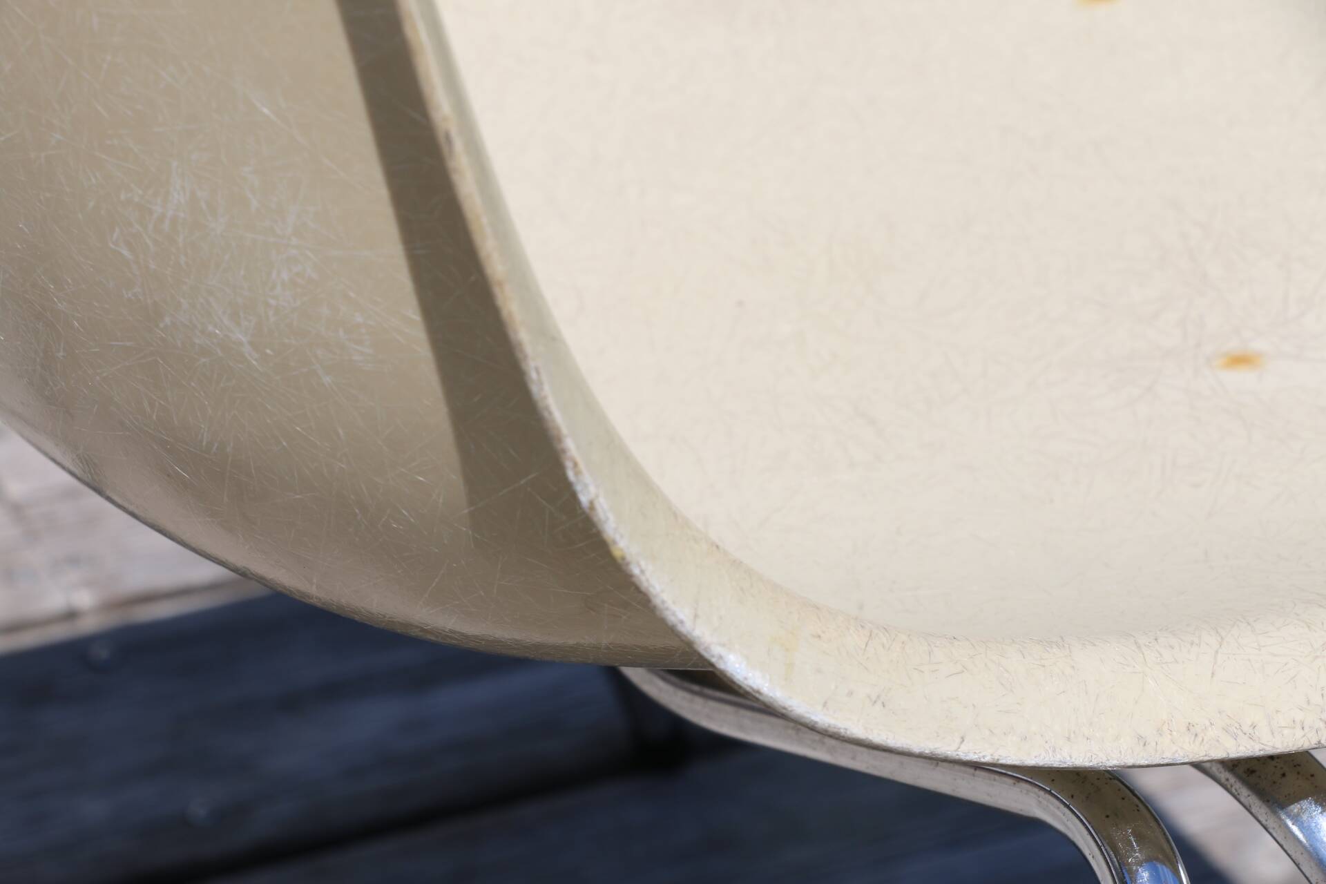 Eames cream shell chair Herman Miller