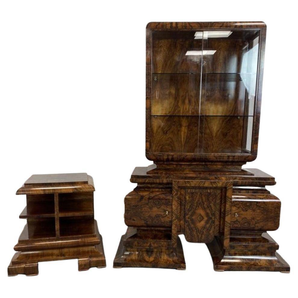 Art Deco Display Cabinet in Walnut