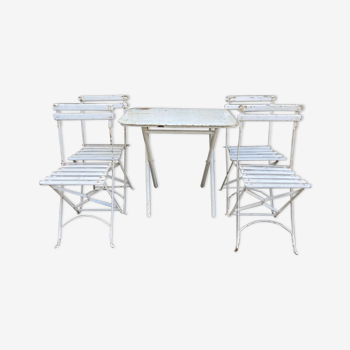 Table et 4 chaises bistrot pliantes