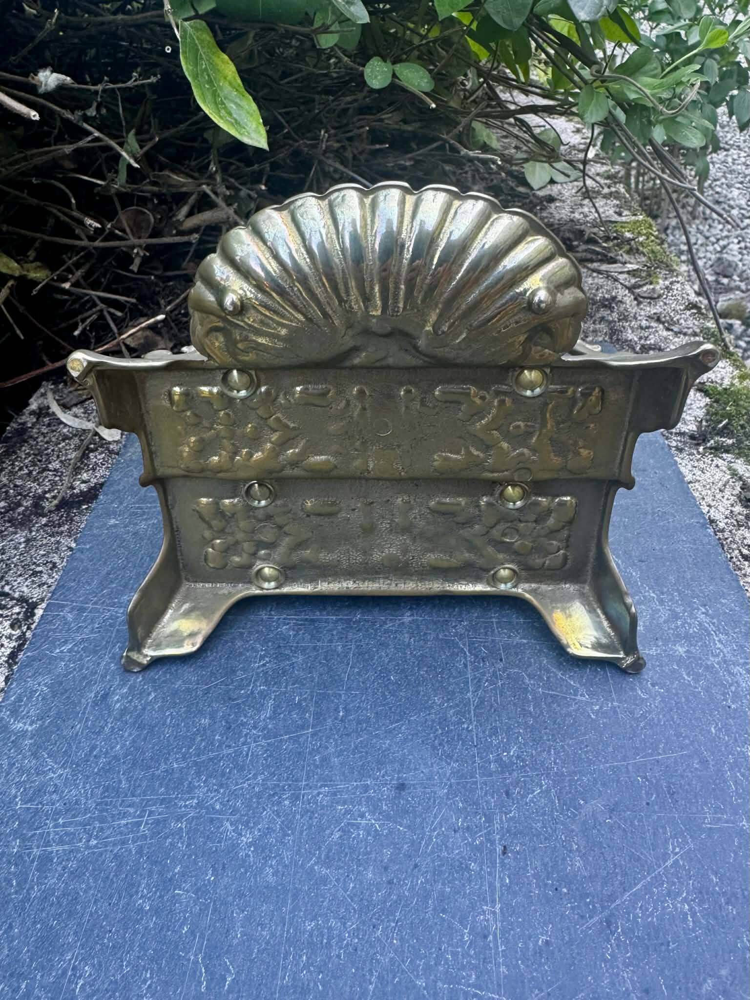 Baroque brass magazine and letter holder