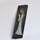 Religious slate wall plaque - hand-painted carved wood overprint - 1970
