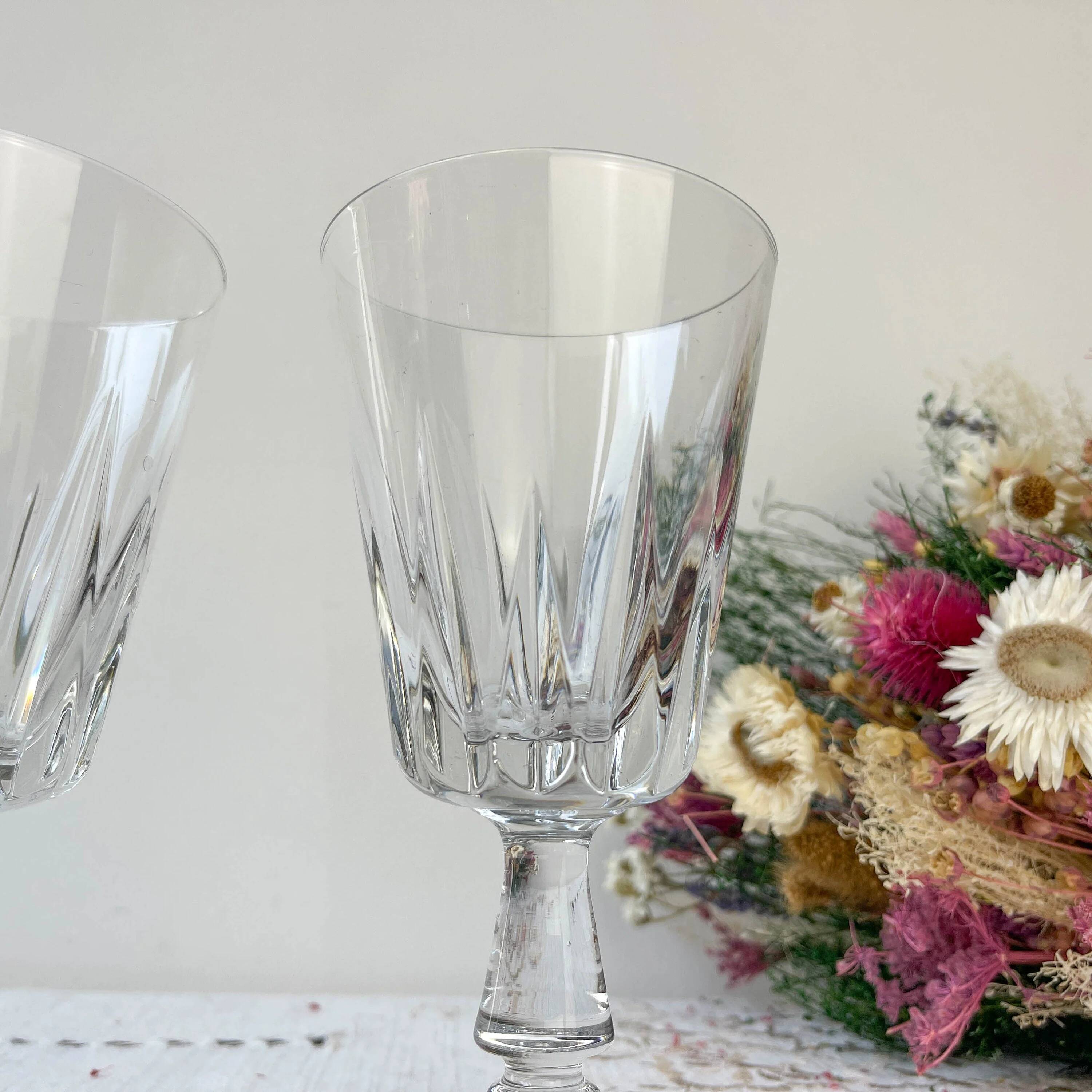 2 verres à eau vintage