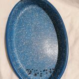Plat ovale émaillée bleu
