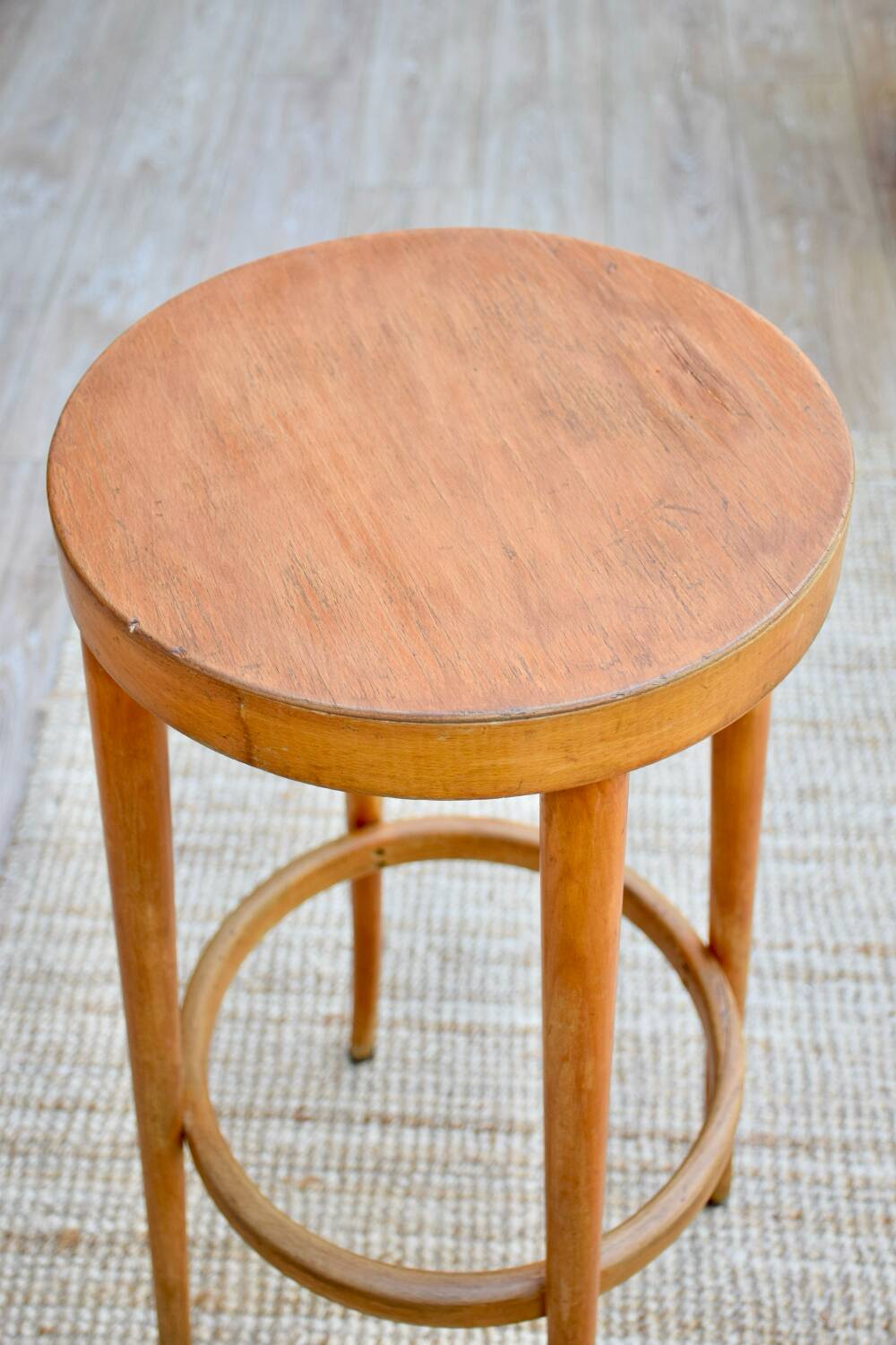 Baumann wooden bar stool duo