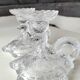 Paire de bougeoirs à main - Verre moulé de Portieux/Vallerysthal figurant une tortue