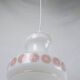 Vintage French pendant light in cream-white glass with pink flowers