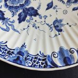 Plated flowery dish ribbed 35 cm in diameter