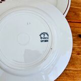 Set of 7 Badonviller Antibes plates with vintage floral decoration.