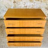 Two-color vintage chest of drawers with 4 drawers, circa 70's