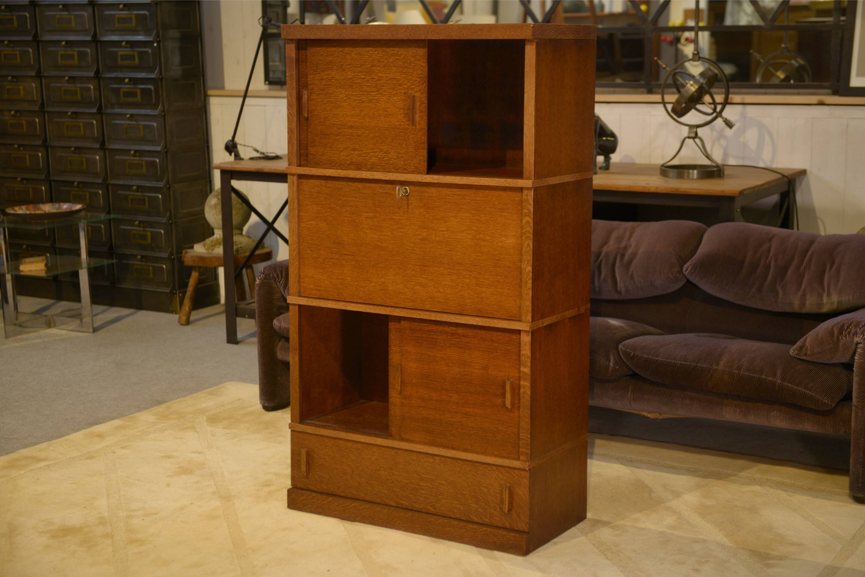 Armoire secrétaire en chêne 1980’s