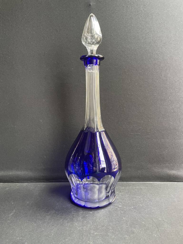 Large overlay cut crystal carafe (Roemer)
