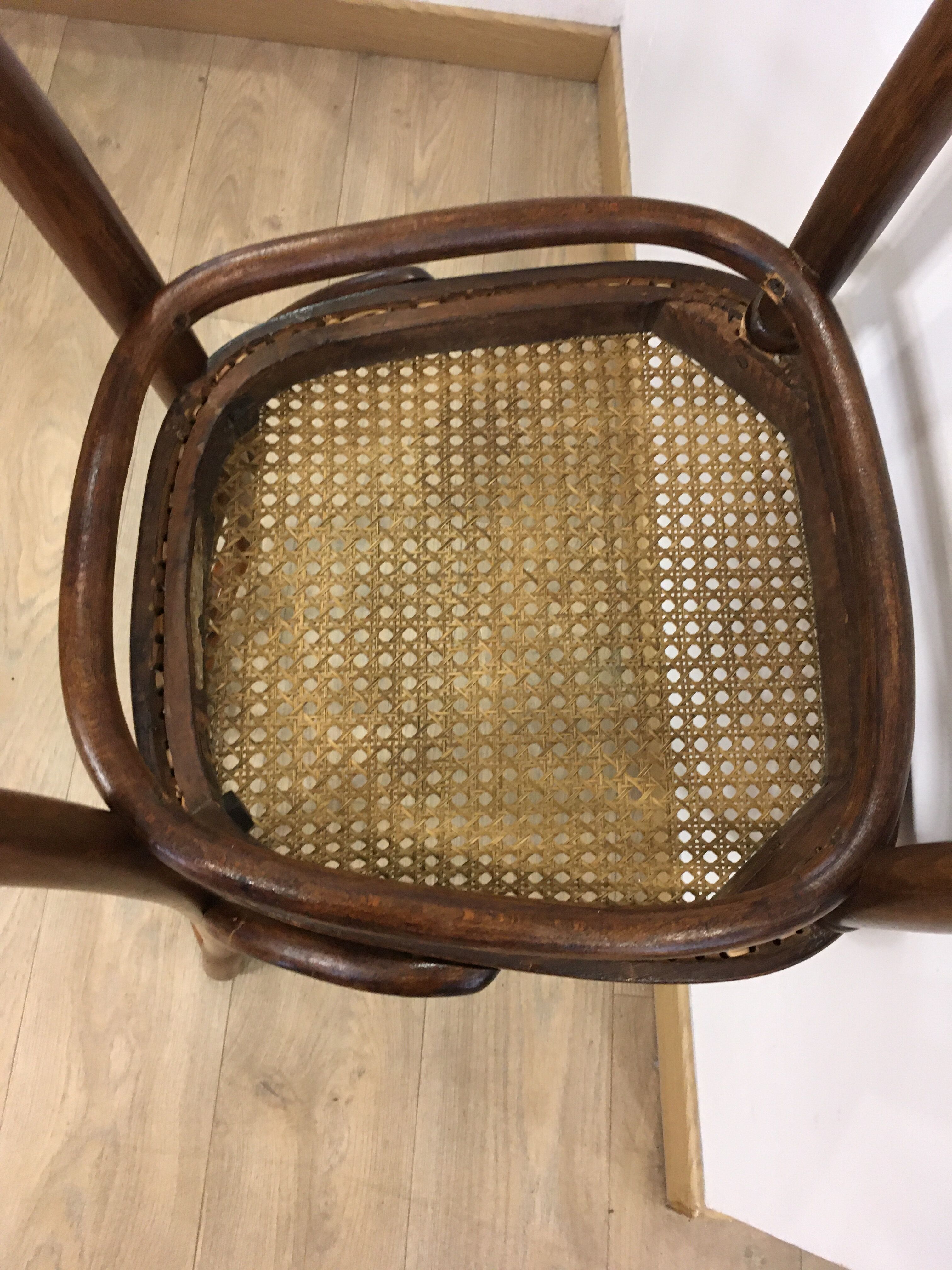 4 old wooden bistro chairs