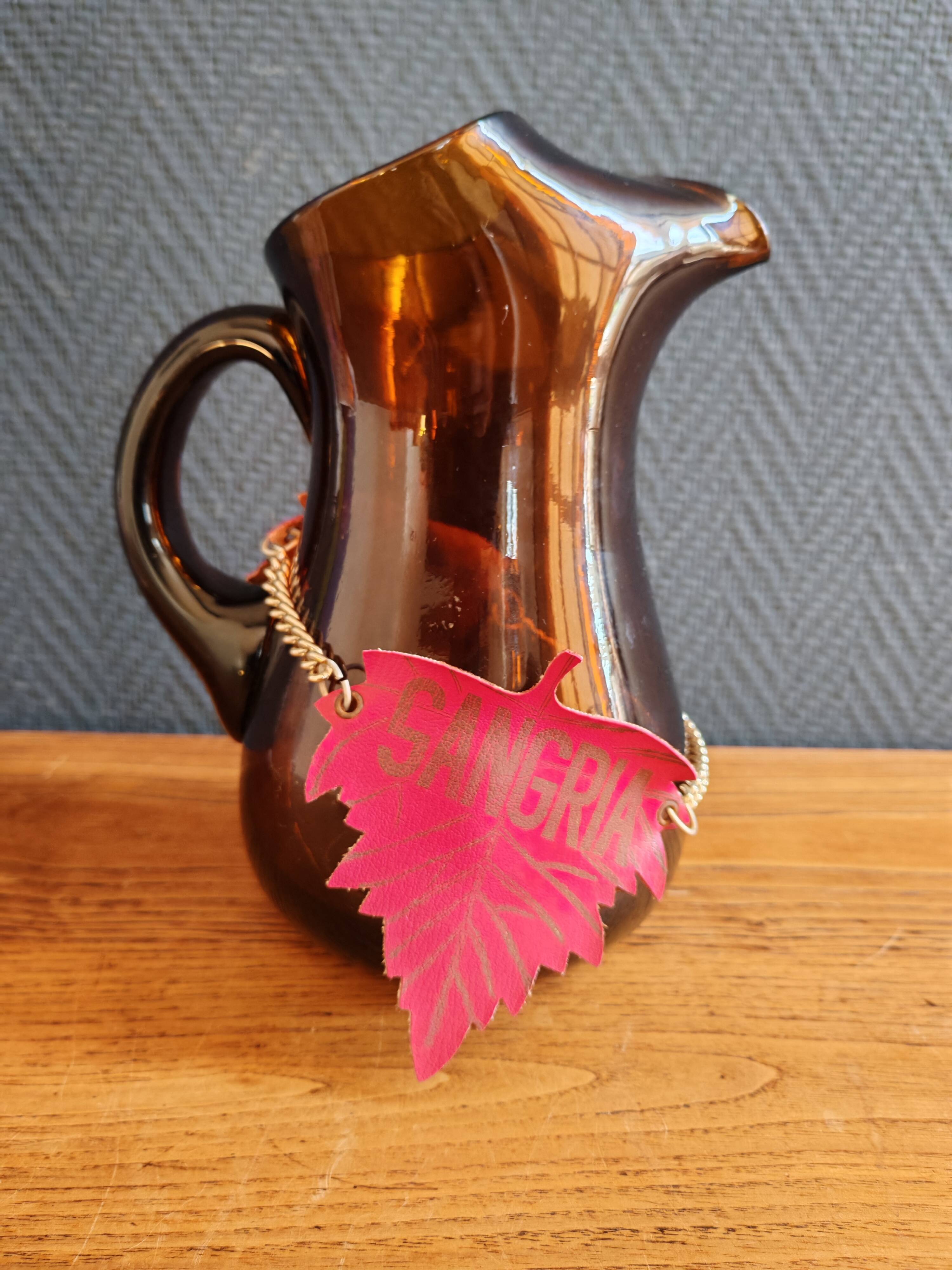 Carafe à Sangria Vintage Espagnole - Pichet en Verre Ambré Rétro