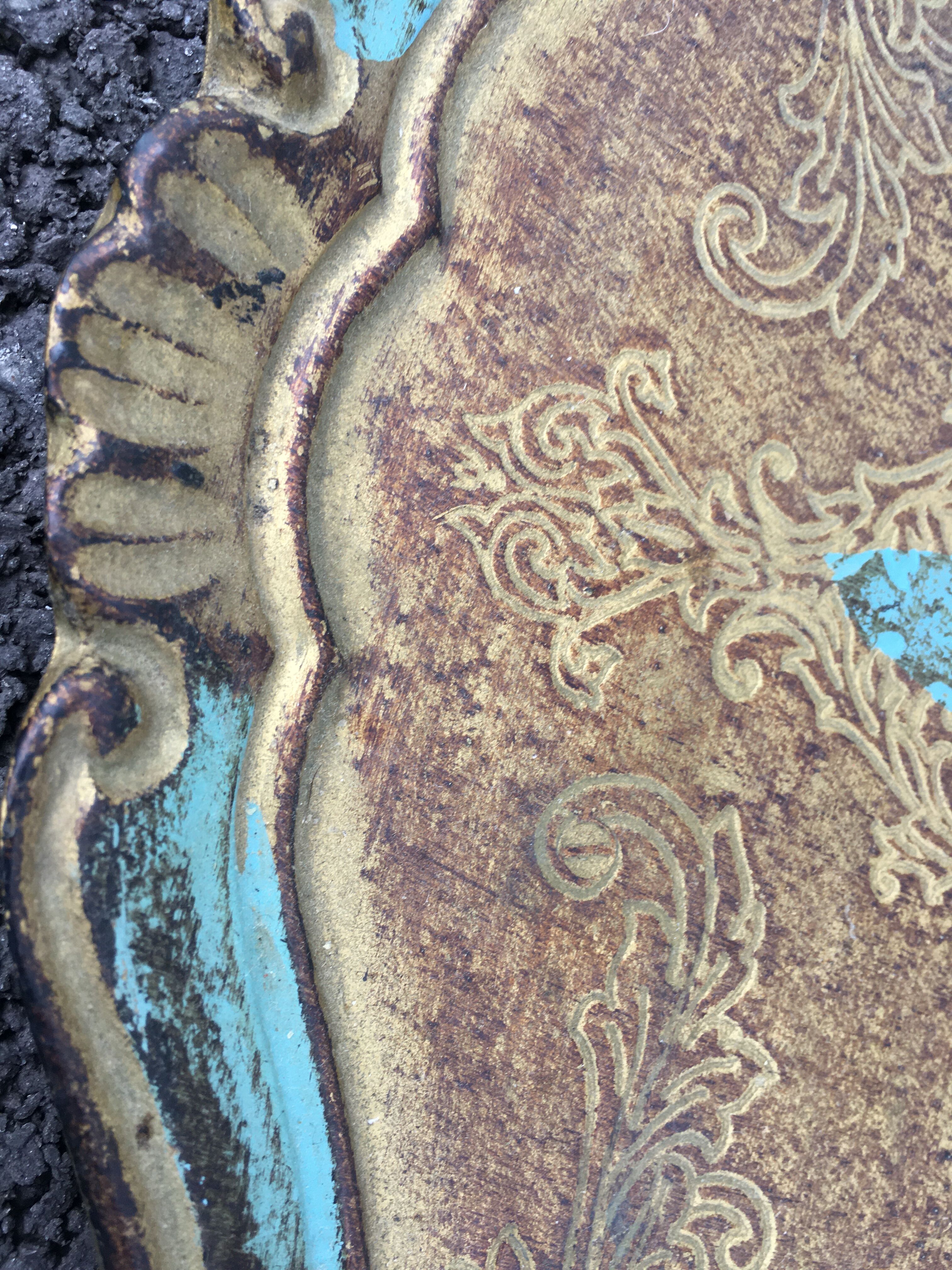 Blue and gold Venetian tray