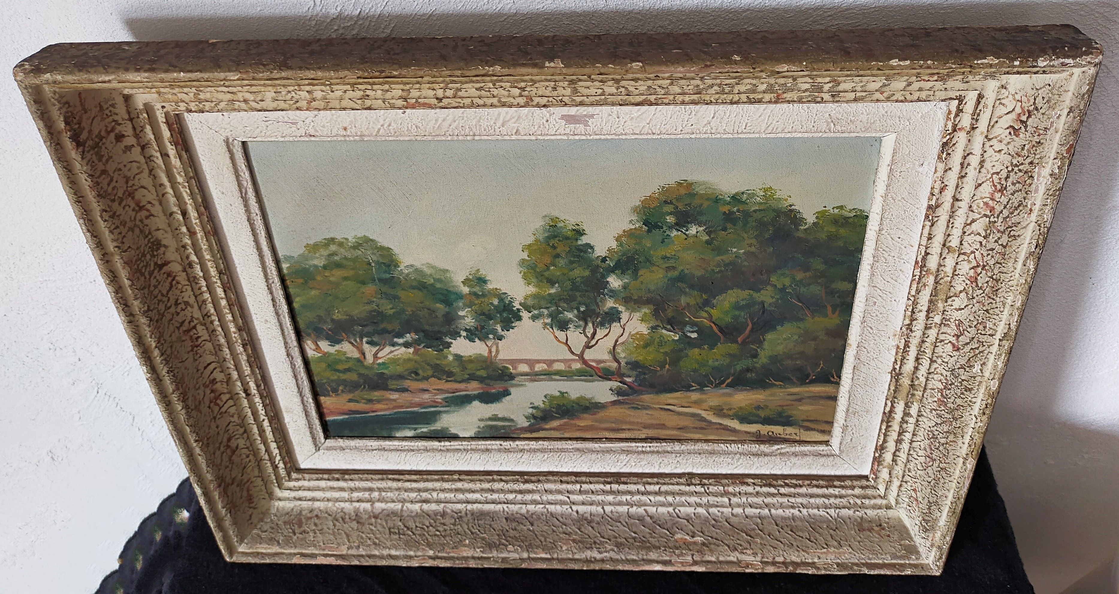 Gaston Aubert Oil on canvas XXth landscape