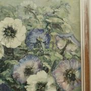 Vintage Flowers Still Life Amateur Painting Framed Signed