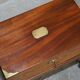Antique hardwood military campaign desk with writing slope.