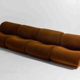 Modular sofa in rust brown velvet by Doimo, 1970s