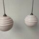 Paire de suspension en opaline