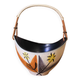 Ceramic basket with floral decoration - Elchinger France