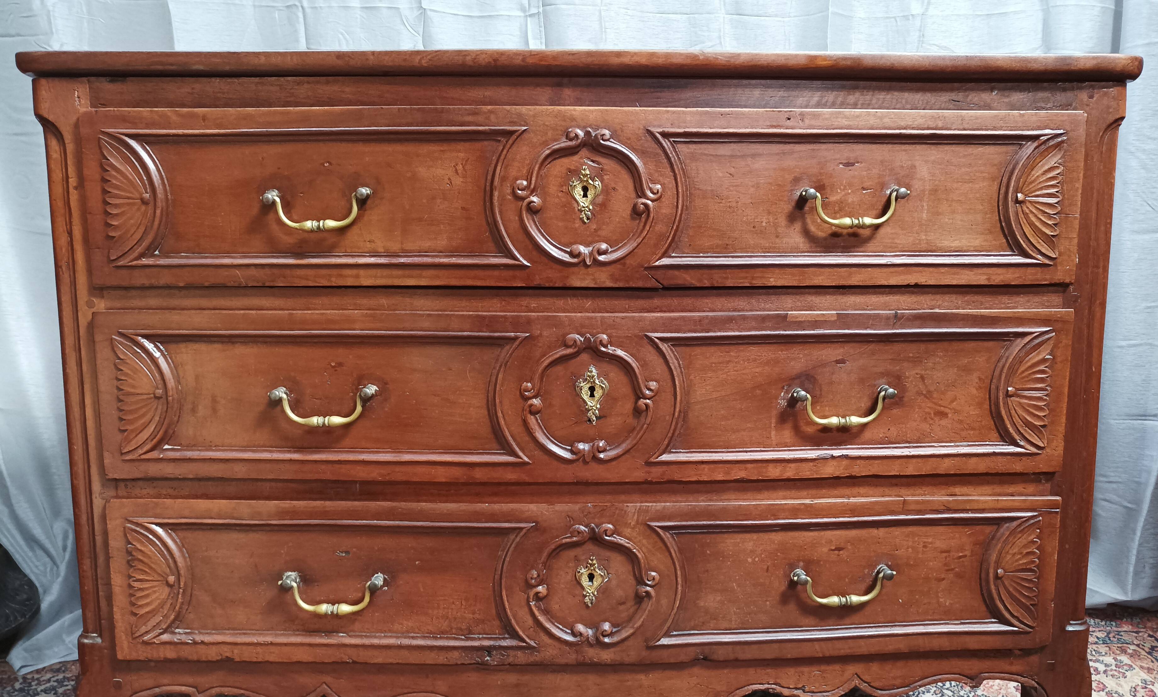 Louis XV walnut chest of drawers