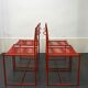 4 chaises rouges Spaghetti de Giandomenico Belotti pour Alias